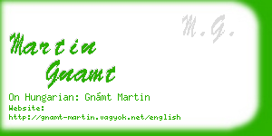 martin gnamt business card