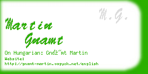 martin gnamt business card
